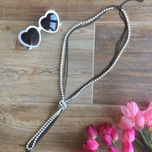 Pearl Metal Knot Necklace